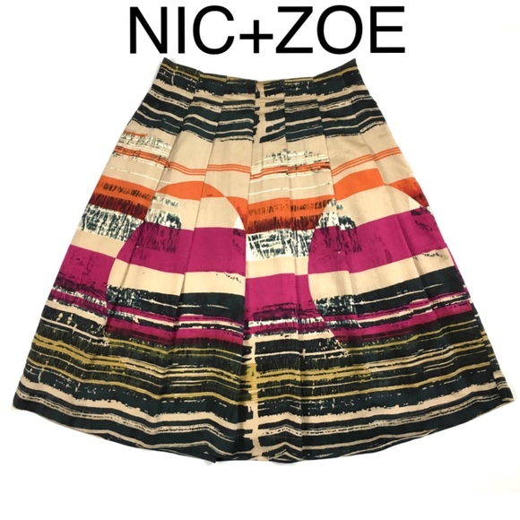 NIC+ZOE Dresses & Skirts - Nic+Zoe silk blend pleated skirt sunset colors